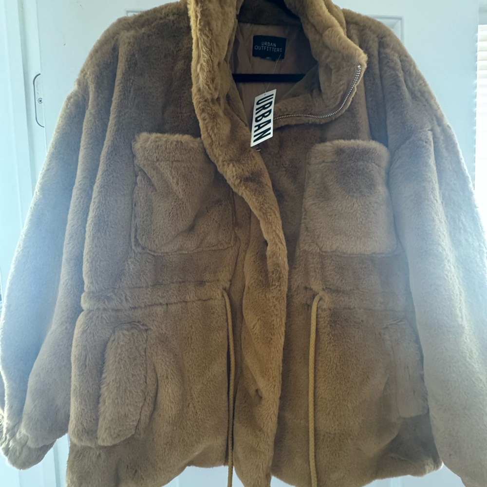 Urban Outfitters Tan Faux Fur Jacket